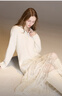 三彩2025冬季新款V領(lǐng)針織連衣裙長(cháng)袖寬松假兩件蕾絲裙M 米白色 M 160/84A 曬單實(shí)拍圖