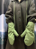 零下40度手套皮毛一體加厚保暖羊毛連指東北防寒男款棉手悶子 軍綠色二指 曬單實(shí)拍圖