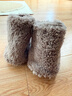 果洛菲（GUOLUOFEI）棉拖鞋包跟女毛絨高幫保暖室內地板靴靜音軟底家用男 淡茶 S 曬單實(shí)拍圖