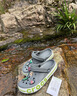 卡駱馳（CROCS）洞洞鞋貝雅卡駱班輕便耐磨一腳蹬休閑鞋|205089 石板灰/青檸綠-0GX 41 /42(260mm) 曬單實拍圖