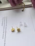 QMXD越南仿沙金拉絲小方糖耳釘女生耳環(huán)小清新高級感耳飾女生日禮物 四葉草耳釘 曬單實(shí)拍圖