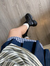 ZHR女靴冬季百搭粗跟增高馬丁靴女復古休閑小個(gè)子短靴女 JF95黑色37 曬單實(shí)拍圖
