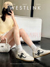 西遇復古德訓鞋女2025新款春夏爆款美式百搭紅色運動(dòng)鞋輕便休閑鞋 米白 37 (235) 曬單實(shí)拍圖