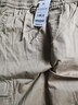 佐丹奴褲子男秋冬新款純棉松緊腰休閑褲多口袋直筒工裝褲01115059 44卡其 XL 曬單實(shí)拍圖