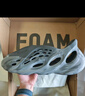 阿迪達斯yeezyfoam水泥灰椰子夏季清涼運動(dòng)洞洞鞋IE4931UK740.5 曬單實(shí)拍圖