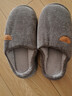 華美健步棉拖冬保暖加絨室內外穿厚底棉拖鞋HMA166灰色44-45碼 曬單實(shí)拍圖