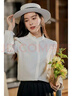 茵曼（INMAN）2025春秋女裝新款法式立領(lǐng)荷葉邊泡泡袖襯衫襯衣 米白色-18438542 M 曬單實(shí)拍圖