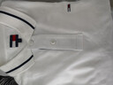 TOMMY JEANS【潮流鑲邊】25春夏新款男裝純棉珠地網(wǎng)眼翻領(lǐng)短袖T恤POLO衫 白色YBL L 曬單實(shí)拍圖