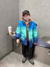 G.DUCKKIDS男童羽絨服加厚2023冬季新款漸變衣服男孩短款中大童兒童外套冬裝 藍綠色【棉服款】 150 建議身高140-150cm11-12歲 曬單實(shí)拍圖