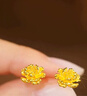 周六福牡丹花黃金耳釘女足金耳飾生日禮物計價(jià)A0915855 一對 約2.86g 曬單實(shí)拍圖