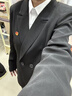 韓曼柯（HANMANKE）小西裝外套女雙排扣商務(wù)面試通勤西服外套高級感職業(yè)正裝西裝套裝 曬單實(shí)拍圖