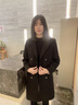 境潤職業(yè)裝呢子大衣工作服定制秋冬季商務(wù)酒店前臺接待毛呢外套員工裝 【女款】TDY-801常規呢大衣黑色 M 曬單實(shí)拍圖