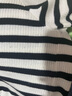 betu女裝2025秋季新款毛針織衫簡(jiǎn)約顯瘦V叉半開(kāi)襟長(cháng)袖女2508T04 黑白條 L 曬單實(shí)拍圖