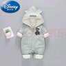 迪士尼（Disney）2025年新生嬰兒冬款衣服加絨夾棉寶寶連體衣外出加厚棉衣爬服冬季 BB-反光小熊  綠色 冬裝 90cm 90碼(19-24斤左右) 曬單實(shí)拍圖