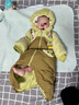巴拉巴拉童裝嬰兒連體衣假兩件連體羽絨服寶寶衣服冬加厚男童女童兒童 黃綠41122-白鴨絨 90 cm-充絨量99g 曬單實(shí)拍圖