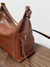 山水集檐下hobo包頭層牛皮斜挎通勤大容量單肩托特腋下女包情人節禮物 陶窯棕小號(頭層植鞣牛皮) 曬單實(shí)拍圖