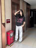 雅鹿美式扎染休閑褲男春秋季直筒寬松褶皺傘兵褲子百搭潮牌男生臟臟褲 灰色 XL 曬單實(shí)拍圖