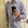杉杉【純棉磨毛】格子襯衫男長(cháng)袖中老年商務(wù)休閑襯衣 紅格 40 曬單實(shí)拍圖