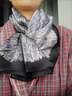 恒源祥絲巾女洋氣圍巾（90*90cm）秋冬女士緞面時(shí)尚百搭圍巾方巾披肩 [小香灰](90*90cm)送絲巾扣 曬單實(shí)拍圖