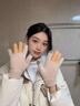 KINGXIAOJING小熊手套女冬季可愛(ài)加絨加厚女生冬天保暖針織毛線(xiàn)學(xué)生騎行可觸控 卡其色 均碼 曬單實(shí)拍圖