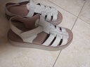 紅蜻蜓皮涼鞋女軟底百搭舒適涼鞋女平底軟皮沙灘鞋子女WTK252381米白38 曬單實(shí)拍圖