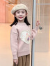 班喜迪女童毛衣秋冬款2025新款加絨兒童針織上衣童裝冬季加厚寶寶打底衫 粉色 110 cm 曬單實(shí)拍圖