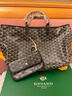 高德雅（GOYARD）女包子母包托特包Y字老花皮革單肩包小號黑色 黑色 小號 曬單實(shí)拍圖