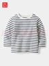 優(yōu)衣庫嬰幼兒寶寶圓領(lǐng)T恤/長(cháng)袖條紋25秋冬新款479651 69 藏青色 90 曬單實(shí)拍圖