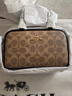 蔻馳（COACH）【官方授權店】coach女士小號手提單肩斜挎包送女友節日禮物 CW197IMQRX卡其色配黑色 曬單實(shí)拍圖