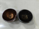 建緣天成建陽(yáng)建盞茶杯油滴盞杯建窯黑釉瓷陶瓷茶具情侶對杯主人杯茶盞 金藍百花對杯（禮盒裝）120ml2只 曬單實(shí)拍圖