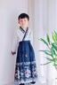 小淘孩兒童古裝漢服男女童春秋國學(xué)服國風(fēng)馬面裙三字經(jīng)中秋演出服 藍130 曬單實(shí)拍圖