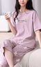 芬騰睡衣女純棉短袖夏季薄款透氣套裝寬松休閑家居服 粉紅  L 曬單實(shí)拍圖