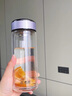 希諾（HEENOOR）雙層玻璃杯2025新款女士高顏值花茶杯家用大容量辦公泡茶杯子 280ml淺紫色-- 送杯套杯刷 曬單實(shí)拍圖