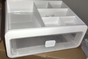 京東物流 化妝品收納盒梳妝臺置物架桌面高級感整理抽屜柜 中號2層（1層抽屜+1層頂部置物架） 24*20*12cm 透明白 曬單實(shí)拍圖