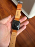 美定蘋(píng)果iwatch11表帶摔紋小牛皮applewatch10手表表帶頭層真皮ultra2/3iWatchS8/7/6/5/4高級小眾復古 淺棕色摔紋牛皮【銀針扣】 表盤(pán)尺寸：49/45/44/42MM適用 曬單實(shí)拍圖