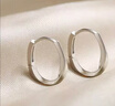DAISY DREAM999銀莫比烏斯耳環(huán)女款養耳洞耳圈耳扣高級感耳骨釘簡(jiǎn)約素圈耳飾 999銀10mm耳圈一對 曬單實(shí)拍圖