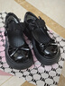 幻潮鳥(niǎo)厚底小皮鞋女2026春季新款日系JK瑪麗珍鞋百搭學(xué)生英倫風(fēng)單鞋子女 亮光黑 37 曬單實(shí)拍圖