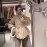 Ady Glenna棉服女2025新款冬季時(shí)尚短款V領(lǐng)棉襖女洋氣腰帶收腰小個(gè)子外套女 卡其色 M 【建議80-100斤】 曬單實(shí)拍圖