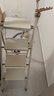 星奇堡奶油梯子折疊人字梯加厚伸縮兩用小樓梯室內碳鋼家用多功能爬梯 加厚防滑四步梯-奶油白 曬單實(shí)拍圖