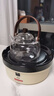 World Kitchen康寧爐圍爐煮茶器套裝全玻璃恒溫養生壺電磁爐電陶爐煮茶電熱水壺電茶爐烤火爐自用送禮 【仿真炭火】奶黃色 配茶壺+烤網(wǎng) 0.6L 曬單實(shí)拍圖