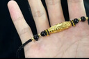 中國黃金（CHINA GOLD）黃金九眼天珠項鏈女男款足金轉(zhuǎn)運珠瑪瑙吊墜中秋節(jié)生日禮物送女友 今/次日達*九眼天珠【黑瑪瑙金珠】0.92g 曬單實拍圖
