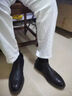 切爾西靴男士高幫英倫風(fēng)馬丁靴男款布洛克冬季真皮復古百搭短靴子 深棕色 39 標準皮鞋碼(真皮內里)8607 曬單實(shí)拍圖