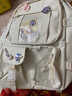 葉余ins風(fēng)大容量高中學(xué)生書(shū)包女韓版原宿ulzzang卡通雙肩包初中生背包 米白色(無(wú)徽章+無(wú)掛件) 曬單實(shí)拍圖
