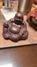 宏中紫砂茶寵彌勒佛可養茶桌擺件全手工笑佛擺件精品小和尚茶玩 托寶彌勒佛-原礦紫泥-小號 曬單實(shí)拍圖