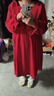 皮爾卡丹300斤胖妹妹小個(gè)子敬酒服長(cháng)袖連衣裙女秋季方領(lǐng)訂婚禮服長(cháng)裙2 紅色 4XL _240-300斤 曬單實(shí)拍圖