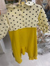圓圓米米嬰兒衣服連體衣春秋裝3新生兒外出服4男5女寶寶6冬裝洋氣滿(mǎn)月爬服 XFC假兩件圓點(diǎn)連體衣黃色 73cm 3-6個(gè)月12-16斤 曬單實(shí)拍圖