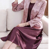緹米媗中年媽媽婚禮服秋裝高貴氣質(zhì)禮服喜婆婆裝兩件套裙子修身顯瘦套裝 高貴紫色（兩件套連衣裙） L 建議穿105斤以?xún)?曬單實(shí)拍圖