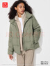優(yōu)衣庫女裝羽絨茄克/科技保暖外套云感羽絨469901 56 橄欖色 L /160/88A 曬單實(shí)拍圖