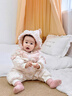 班喜迪嬰兒羽絨服連體衣冬季女寶寶衣服白鴨絨嬰幼兒加厚連帽外出服秋冬 米色 90 曬單實(shí)拍圖