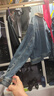 森馬（Semir）森柔牛仔|牛仔外套女短款翻領(lǐng)做舊秋夾克小個(gè)子街頭103524108001 曬單實(shí)拍圖